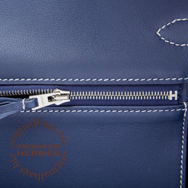 Hermes Birkin 35 Ghillies Blue de Prusse/Toile H