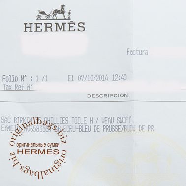 Hermes Birkin 35 Ghillies Blue de Prusse/Toile H