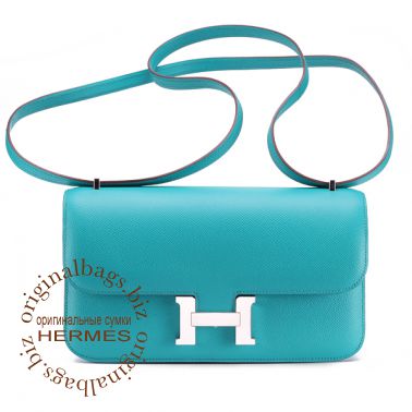Hermes Constance Elan 25 cm Blue Paon