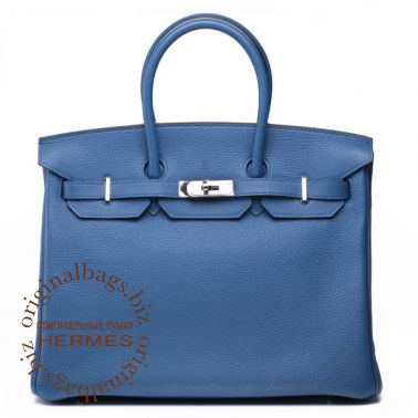 Hermes Birkin 35 Bleu Thalassa