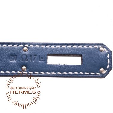 Hermes Birkin 35 Ghillies Blue de Prusse/Toile H