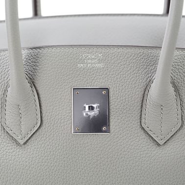 Hermes Birkin 35 Gris Mouette/Blue Agate