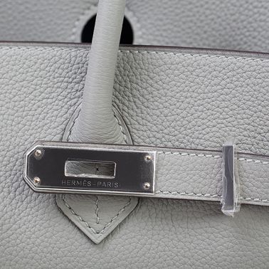 Hermes Birkin 35 Gris Mouette/Blue Agate