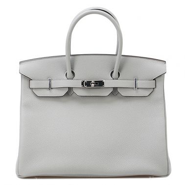 Hermes Birkin 35 Gris Mouette/Blue Agate