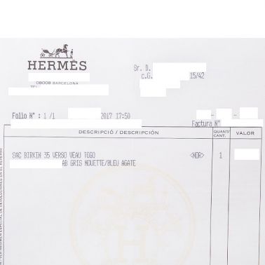 Hermes Birkin 35 Gris Mouette/Blue Agate