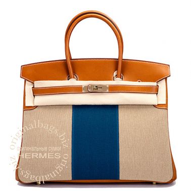Hermes Birkin 35 Flag Barenia/ Toile H