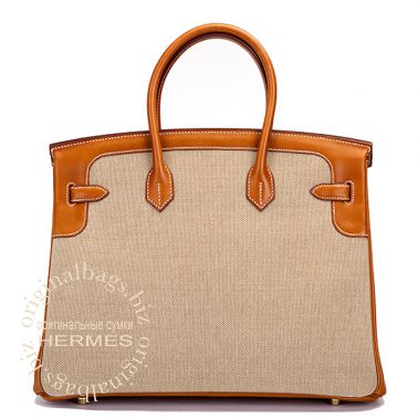 Hermes Birkin 35 Flag Barenia/ Toile H