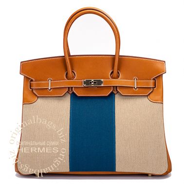 Hermes Birkin 35 Flag Barenia/ Toile H