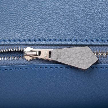 Hermes Birkin 35 Gris Mouette/Blue Agate