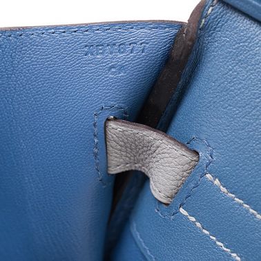Hermes Birkin 35 Gris Mouette/Blue Agate