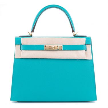 Hermes Kelly Sellier 28 Bleu Paon
