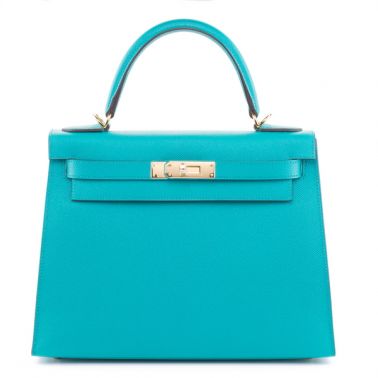 Hermes Kelly Sellier 28 Bleu Paon