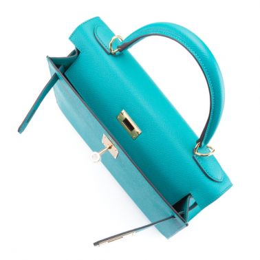 Hermes Kelly Sellier 28 Bleu Paon