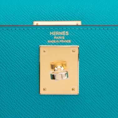 Hermes Kelly Sellier 28 Bleu Paon