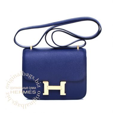 Hermes Constance 18 cm Blue Sapphire