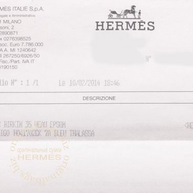 Hermes Birkin 35 Bleu Thalassa