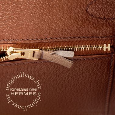Hermes Birkin 30 Ghillies Etrusque/ Mousse/ Marron Fonce